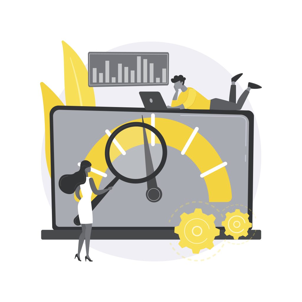 Benchmark testing abstract concept vector illustration.